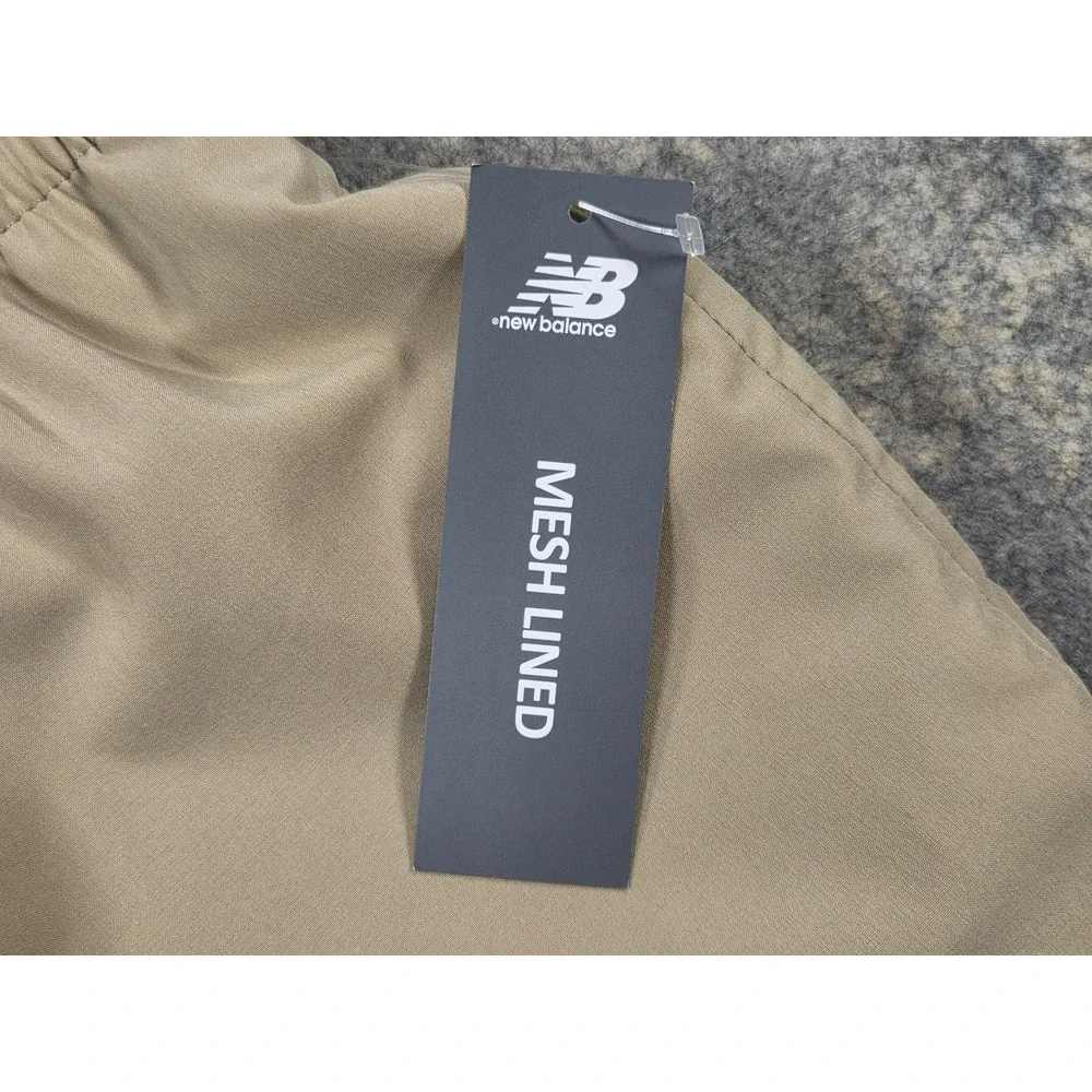 New Balance Mens Mesh Lined Track Pants Tan Khaki Athletic Training Small NWT